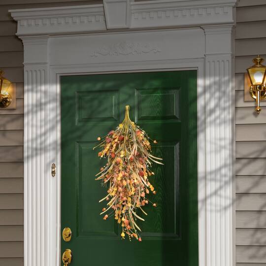30" Autumn Wildflowers Teardrop Swag